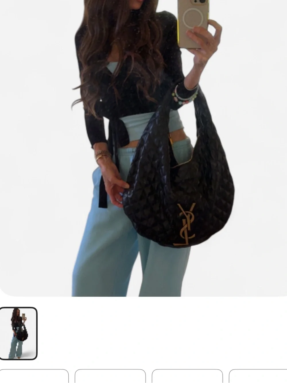 YSL ICARE Logo Hobo shoulder  handbag XL